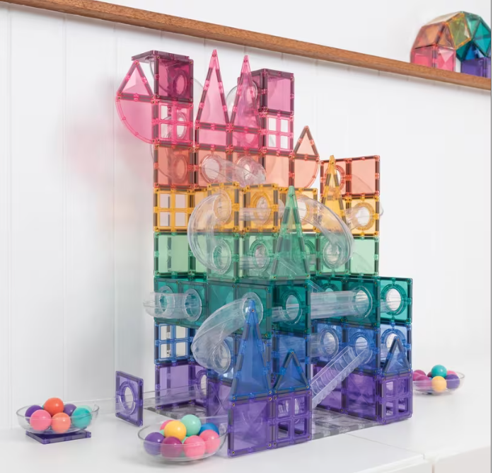 Pastel Ball Run Pack – 106-Piece Magnetic Building Set