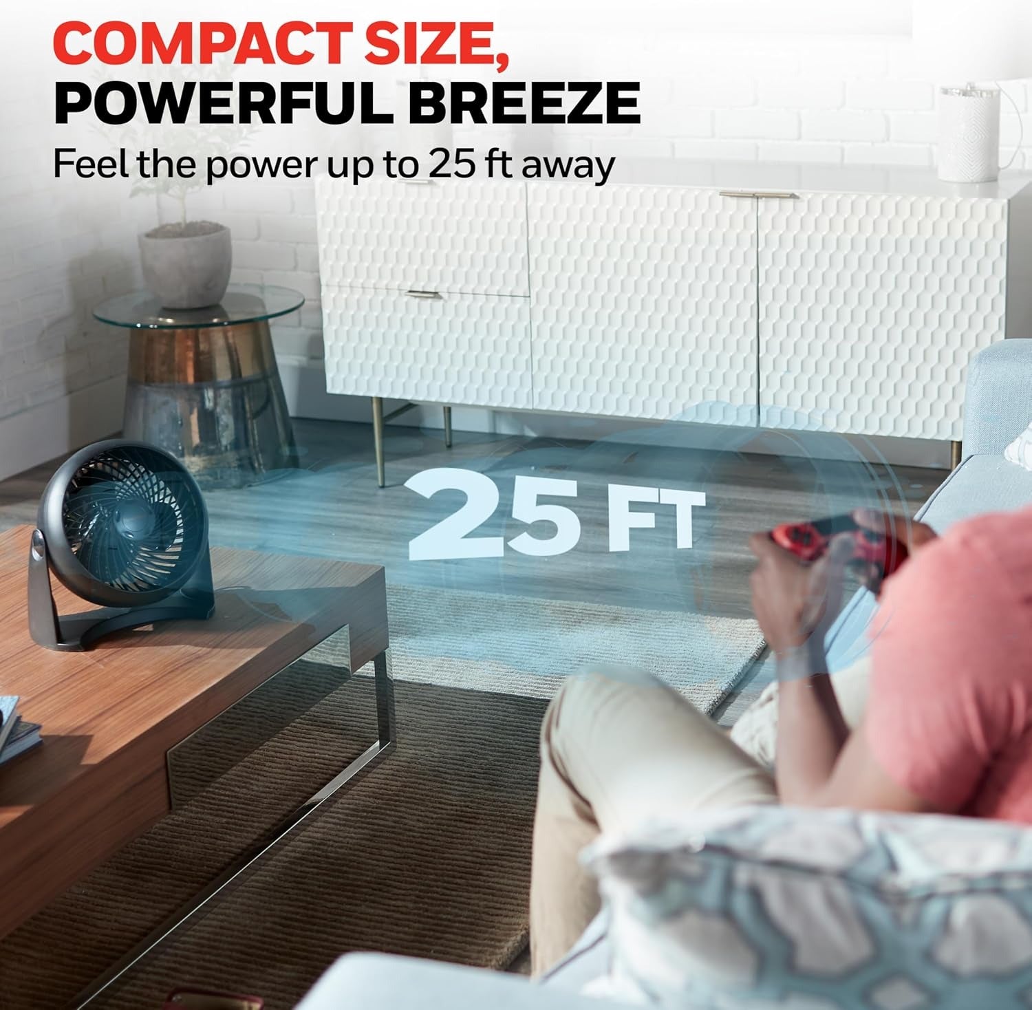 Honeywell TurboForce Air Circulator 10.91" 3 Speed Floor Fan, Black (HT-900)