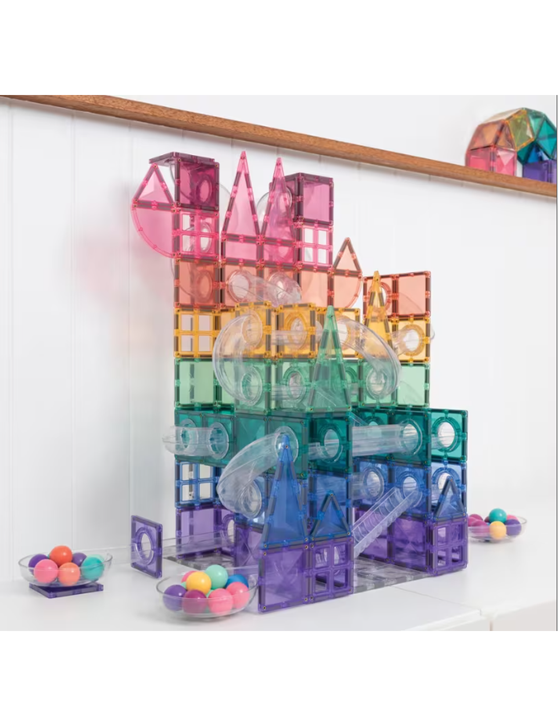 Pastel Ball Run Pack – 106-Piece Magnetic Building Set