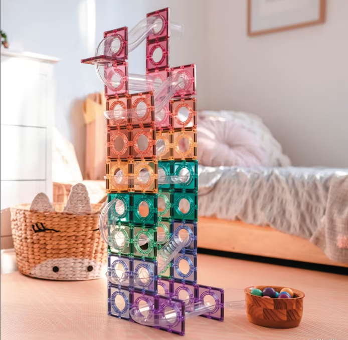 Pastel Ball Run Pack – 106-Piece Magnetic Building Set