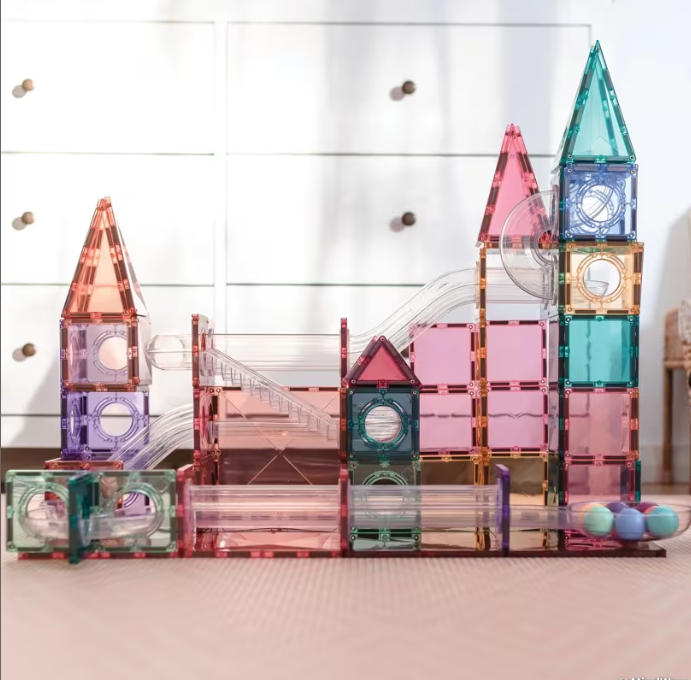 Pastel Ball Run Pack – 106-Piece Magnetic Building Set