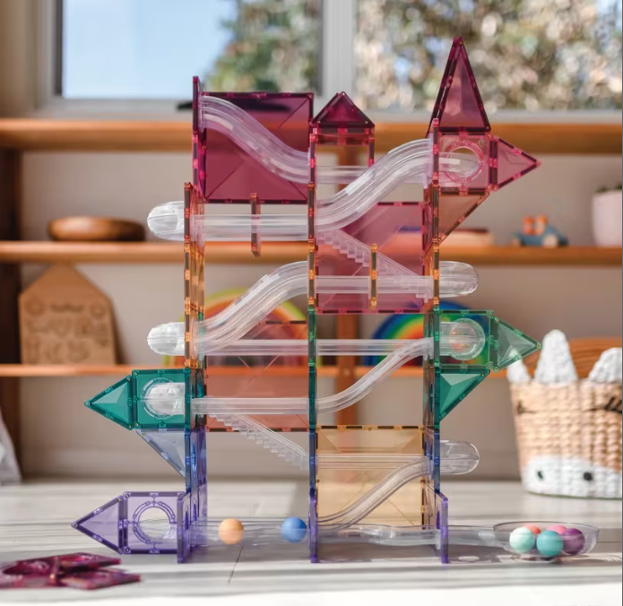 Pastel Ball Run Pack – 106-Piece Magnetic Building Set