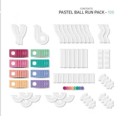 Pastel Ball Run Pack – 106-Piece Magnetic Building Set